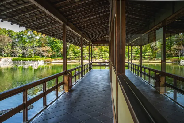 Ιαπωνικός Κήπος Του Πάρκου Daisen Στην Πόλη Sakai Osaka Ιαπωνία Εικόνα Αρχείου