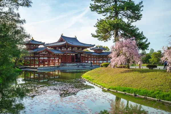 Phoenix Hall Jodo Shiki Garden Byodoin Στο Κιότο Ιαπωνία Royalty Free Φωτογραφίες Αρχείου