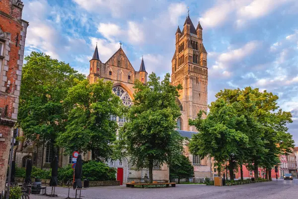 stock image St Salvators Cathedral, aka Cathedral of the Saviour and St. Donat, in Bruges, Belgium