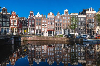 Leidsegracht Manzarası, Amsterdam, Hollanda, Hollanda 'da bulunan bir kanal