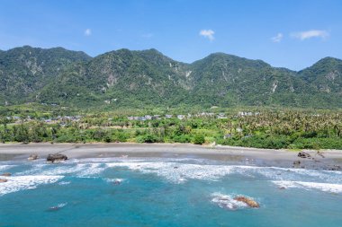 aerial view of Dulan beach located in Taitung county, Taiwan clipart