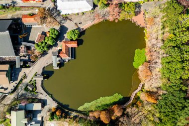 Aerial view of Checheng timber pond in Nantou County, Taiwan clipart