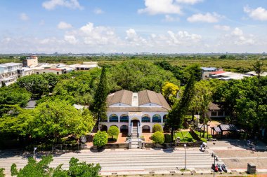 Tainan, Tayvan 'daki Tayvan Geliştirme Tarihi Malzemeler Balmumu Müzesi' nin hava görüntüsü
