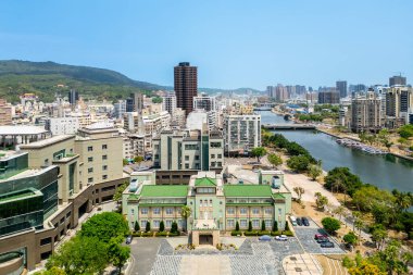 Kaohsiung Tarih Müzesi 'nin havadan görünüşü Love River, Kaohsiung, Tayvan yakınlarında yer almaktadır.