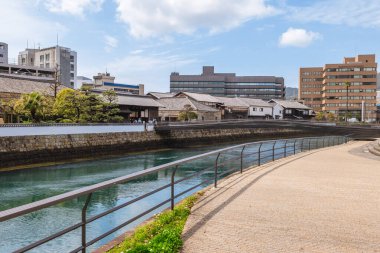 Nagasaki Dejima, Kyushu, Japonya 'da yapay bir ada.