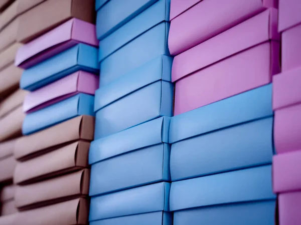 Hediyelik Eşya Dükkanında Renkli Karton Kutular — Stok fotoğraf