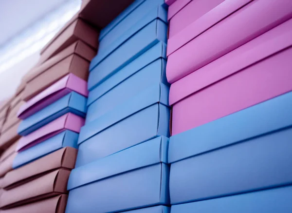 Hediyelik Eşya Dükkanında Renkli Karton Kutular — Stok fotoğraf