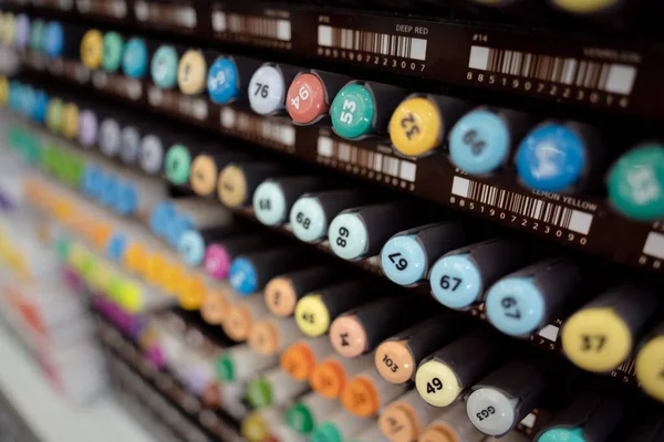 Achtergrond Van Veel Verschillende Kleurrijke Marker Pen Set — Stockfoto