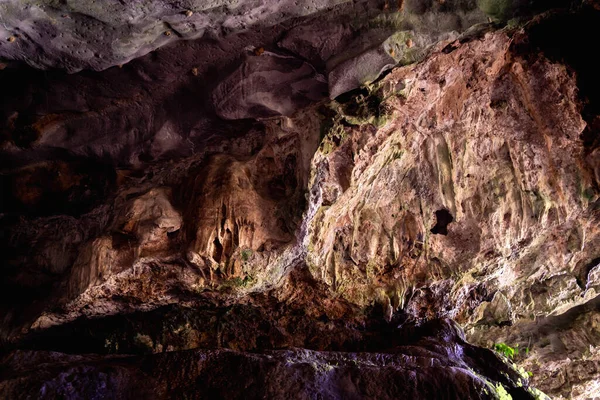 Bela Textura Fundo Pedra Escura Caverna — Fotografia de Stock