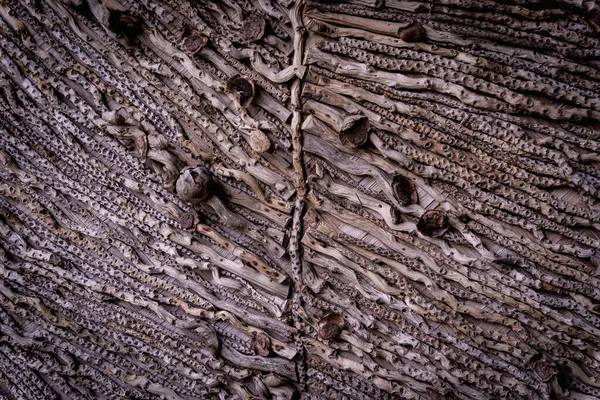 Tło Tekstura Starej Naturalnej Słomy Tkanej — Zdjęcie stockowe