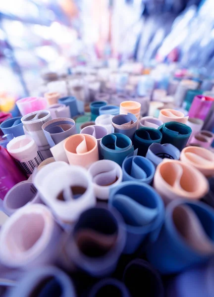 Achtergrond Van Diverse Gekleurde Verpakking Papier Set — Stockfoto