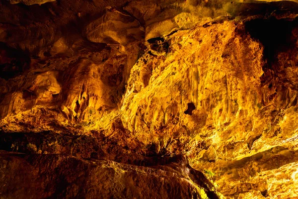 Belle Texture Fond Pierre Sombre Dans Grotte — Photo