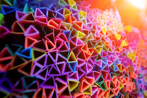 Bakgrund Färgglada Abstrakt Struktur Med Plast Trianglar — Stockfoto