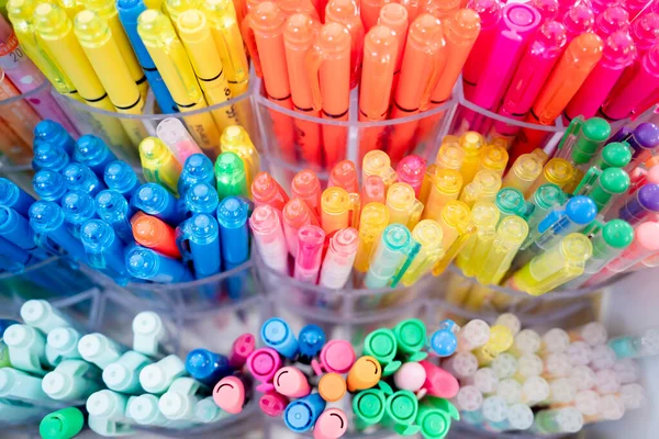 Background Lots Assorted Colorful Marker Pen Set — Stock Photo, Image