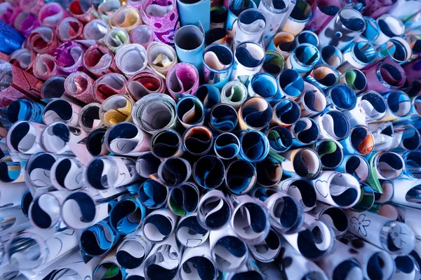 Achtergrond Van Diverse Gekleurde Verpakking Papier Set — Stockfoto