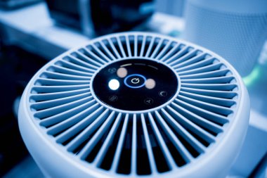 Closeup of an indoor air purifier in the store.
