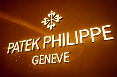 KUALA LUMPUR, MALAYSIA - DECEMBER 04, 2022: Patek Philippe brand retail shop logo signboard on the storefront in the shopping mall.