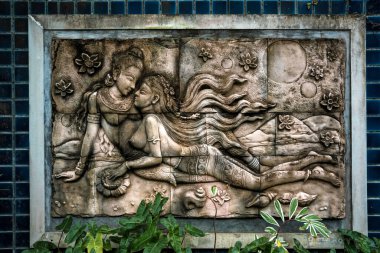 Background and texture of ancient stone wall.