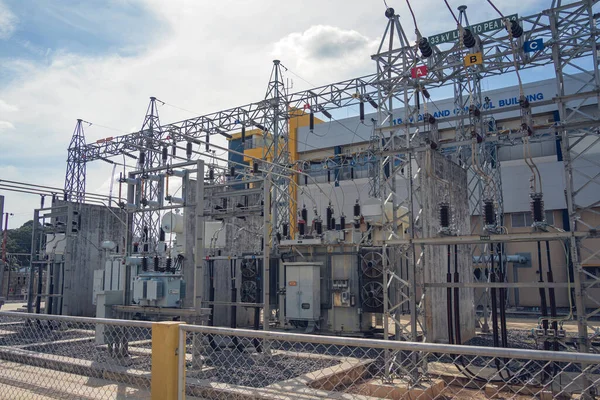High Voltage Electric Power Plant Current Distribution Substation —  Fotos de Stock
