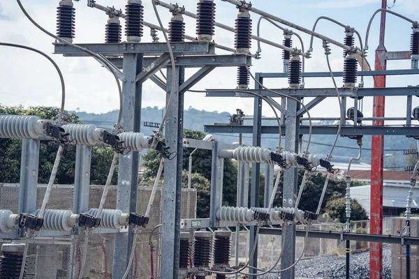 High Voltage Electric Power Plant Current Distribution Substation — Photo
