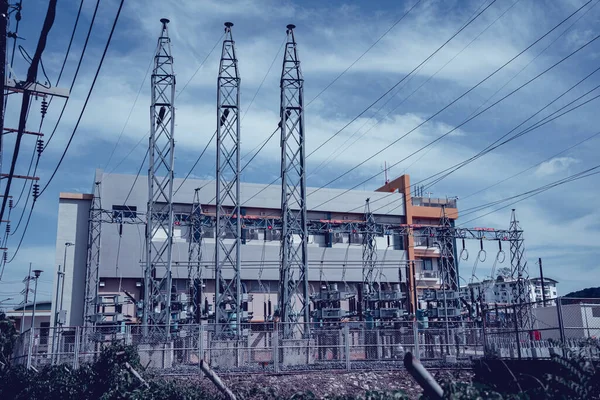 High Voltage Electric Power Plant Current Distribution Substation — Stock fotografie