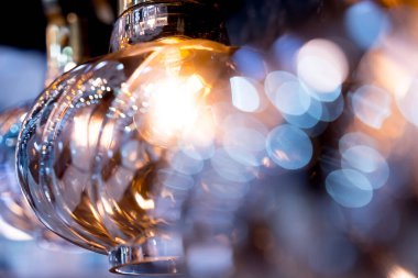 decorative lamps background at the showroom of a large store