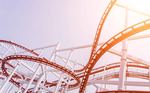 Large Roller Coaster Details Light Background — Stock Photo, Image