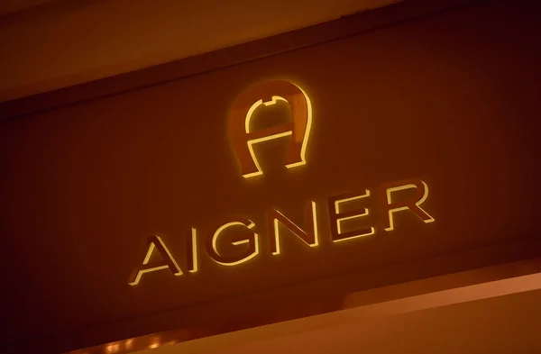 Kuala Lumpur Malaysia Декабря 2022 Вывеска Логотипа Розничного Магазина Aigner — стоковое фото