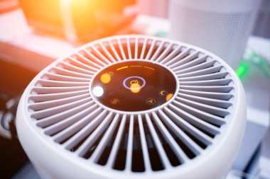 Closeup of an indoor air purifier in the store.