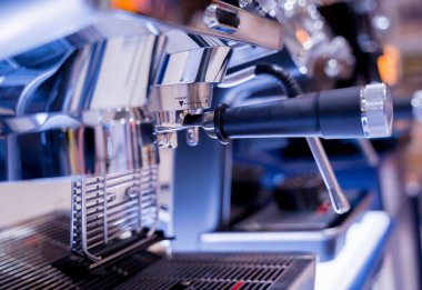 Coffee machine in the showroom of a large store.