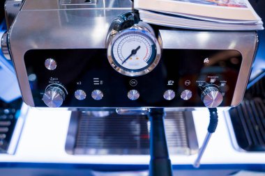 Coffee machine in the showroom of a large store.