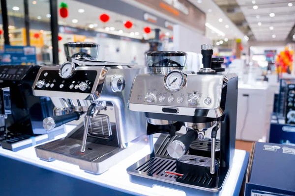 Kaffeemaschine Showroom Eines Großen Ladens — Stockfoto