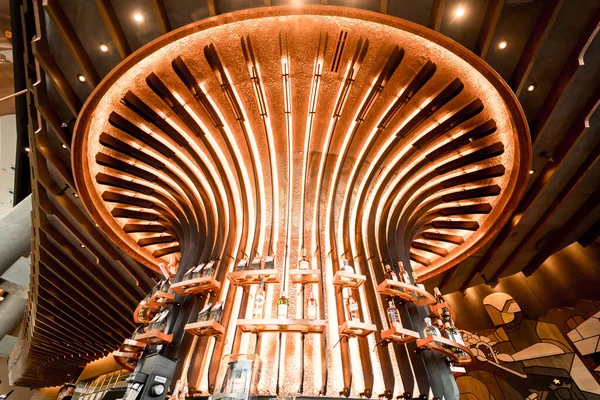 stock image BANGKOK, THAILAND - 07 August, 2023: Interior view of Starbucks Cafe at Iconsiam.