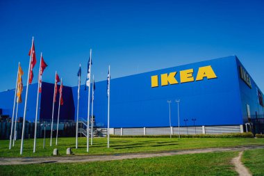 WROCLAW, POLAND - 15 Nisan 2023 Wroclaw 'daki IKEA Mağazası. Mobilya mağazası.