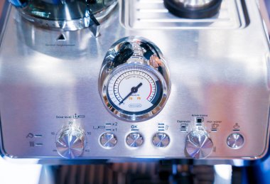 Coffee machine in the showroom of a large store.