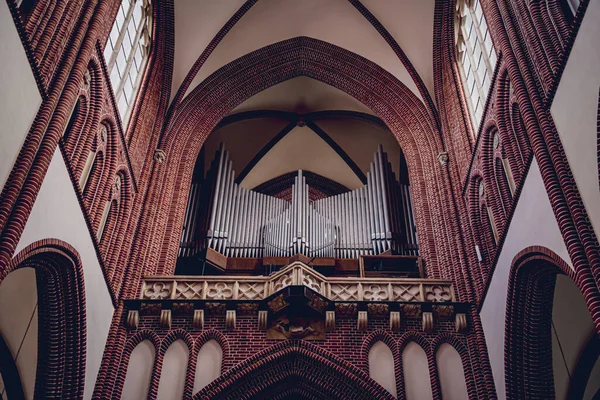 Varhany Hlavní Lodi Staré Evropské Katolické Církve — Stock fotografie