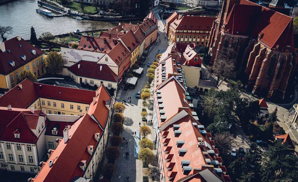 Wroclaw Polska Kwietnia 2023 Piękny Widok Zabytkowe Domy Ulice Starego — Zdjęcie stockowe