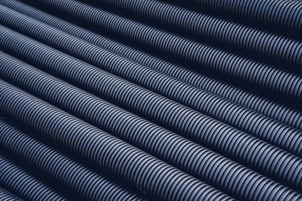 Texture of plastic corrugated pipe for protection underground cable.