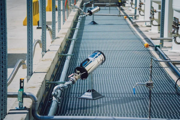 Liquid Nitrogen Tanks Heat Exchanger Coils Producing Industrial Gas — Stock Photo, Image