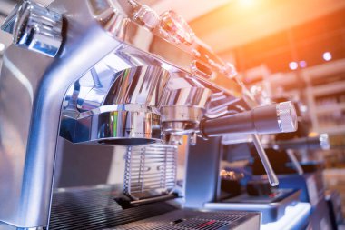 Coffee machine in the showroom of a large store.