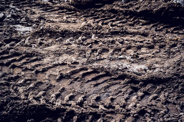Nşaat Alanındaki Kazıcı Lastik Izleri — Stok fotoğraf