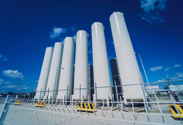 Vloeibare Stikstoftanks Warmtekrachtwisselaars Voor Productie Van Industrieel Gas — Stockfoto
