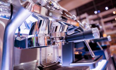 Coffee machine in the showroom of a large store.