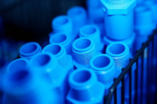 stock image Water PVC pipes placed on the shelf in the building materials store