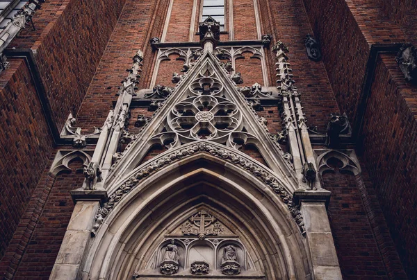 Arkitektonisk Detalj Den Gamla Gotiska Katedralen Europa — Stockfoto