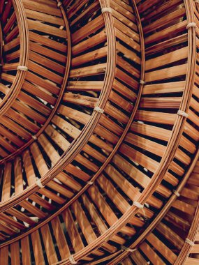 Kahverengi el sanatları geleneksel Tayland tarzı doku hasır yüzey dokuması.