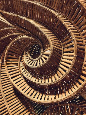 Kahverengi el sanatları geleneksel Tayland tarzı doku hasır yüzey dokuması.