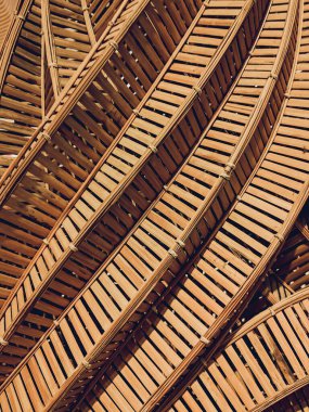 Kahverengi el sanatları geleneksel Tayland tarzı doku hasır yüzey dokuması.