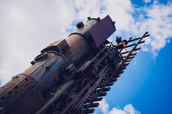 Old Train High Sky Surfing Clouds — Stock Photo, Image