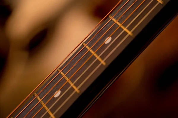 Many Rows Classical Guitars Music Shop — Stock Photo, Image